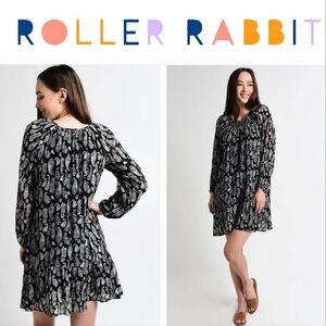ROBERTA ROLLER RABBIT Women's Black Paisly Clinton Clemente Dress Sz S